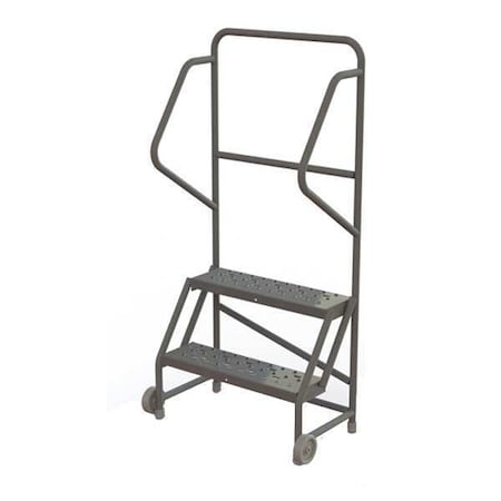 56 in H Steel Tilt and Roll Ladder, 2 Steps, 450 lb Load Capacity MPN:KDTF102246