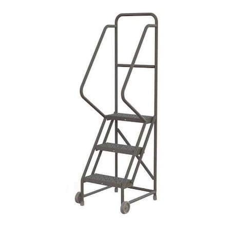 66 in H Steel Tilt and Roll Ladder, 3 Steps, 450 lb Load Capacity MPN:KDTF103166