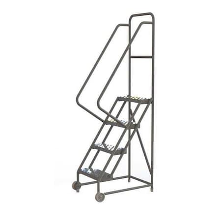 76 in H Steel Tilt and Roll Ladder, 4 Steps, 450 lb Load Capacity MPN:KDTF104166