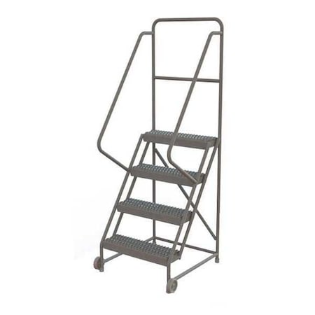 76 in H Steel Tilt and Roll Ladder, 4 Steps, 450 lb Load Capacity MPN:KDTF104242
