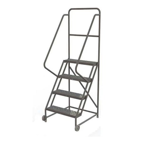 76 in H Steel Tilt and Roll Ladder, 4 Steps, 450 lb Load Capacity MPN:KDTF104246