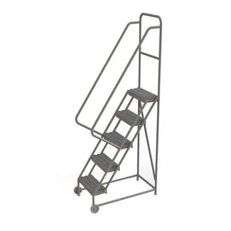 86 in H Steel Tilt and Roll Ladder, 5 Steps, 450 lb Load Capacity MPN:KDTF105162