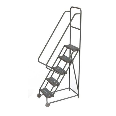 86 in H Steel Tilt and Roll Ladder, 5 Steps, 450 lb Load Capacity MPN:KDTF105166