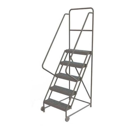 86 in H Steel Tilt and Roll Ladder, 5 Steps, 450 lb Load Capacity MPN:KDTF105242