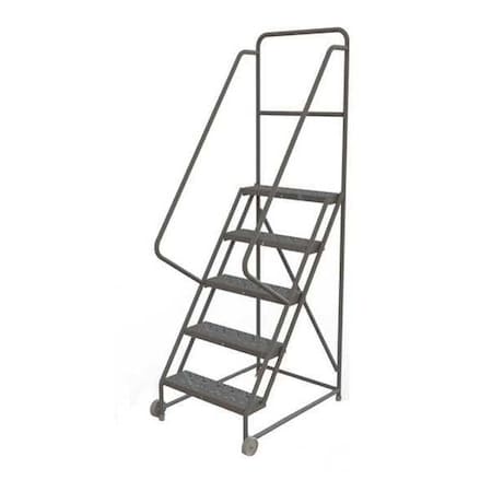86 in H Steel Tilt and Roll Ladder, 5 Steps, 450 lb Load Capacity MPN:KDTF105246