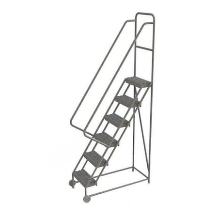 96 in H Steel Tilt and Roll Ladder, 6 Steps, 450 lb Load Capacity MPN:KDTF106162