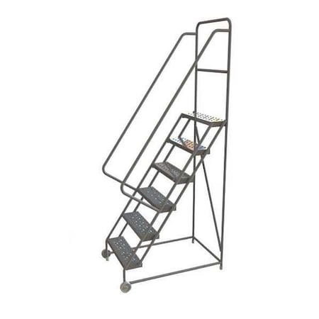96 in H Steel Tilt and Roll Ladder, 6 Steps, 450 lb Load Capacity MPN:KDTF106246