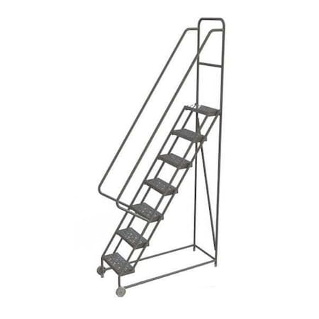106 in H Steel Tilt and Roll Ladder, 7 Steps, 450 lb Load Capacity MPN:KDTF107166