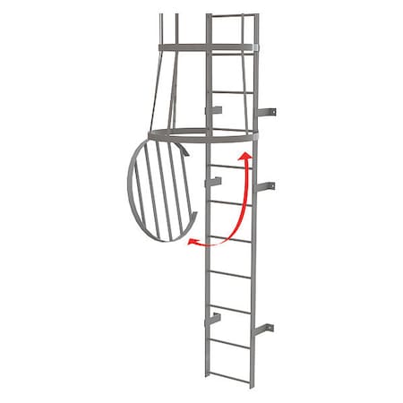 Ladder, Fixed, Steel, Cage Door MPN:OPFS04