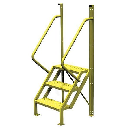 82 in Overall H, Ladder, Steel, 3 Steps, Yellow Powder Coated Finish, 1, 000 lb Load Capacity MPN:UCL5003246