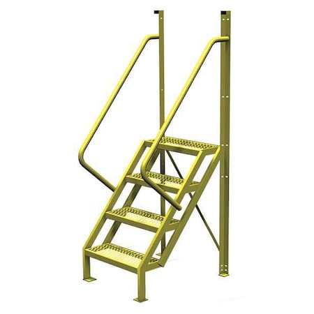 92 in Overall H, Ladder, Steel, 4 Steps, Yellow Powder Coated Finish, 1, 000 lb Load Capacity MPN:UCL5004242