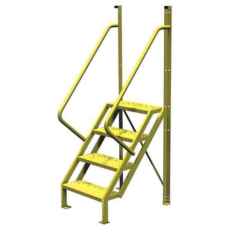 92 in Overall H, Ladder, Steel, 4 Steps, Yellow Powder Coated Finish, 1, 000 lb Load Capacity MPN:UCL5004246