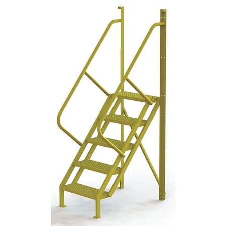 92 in Overall H, Ladder, Steel, 5 Steps, Yellow Powder Coated Finish, 1, 000 lb Load Capacity MPN:UCL5005242