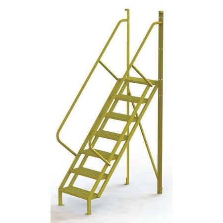 112 in Overall H, Ladder, Steel, 7 Steps, Yellow Powder Coated Finish, 1, 000 lb Load Capacity MPN:UCL5007246