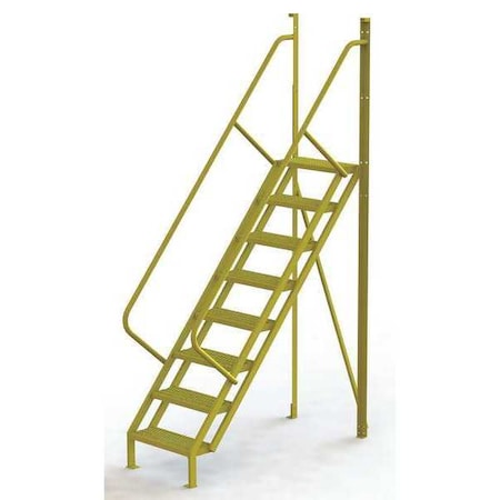 122 in Overall H, Ladder, Steel, 8 Steps, Yellow Powder Coated Finish, 1, 000 lb Load Capacity MPN:UCL5008246
