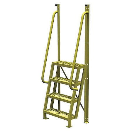 92 in Overall H, Ladder, Steel, 4 Steps, Yellow Powder Coated Finish, 1, 000 lb Load Capacity MPN:UCL7504242