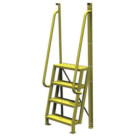 92 in Overall H, Ladder, Steel, 4 Steps, Yellow Powder Coated Finish, 1, 000 lb Load Capacity MPN:UCL7504246
