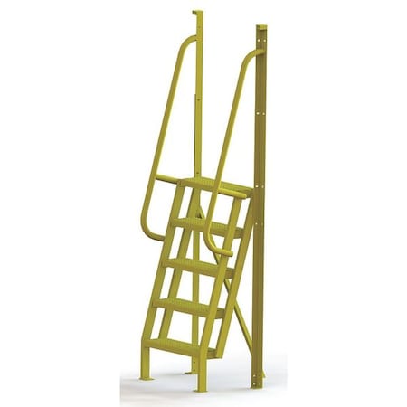 92 in Overall H, Ladder, Steel, 5 Steps, Yellow Powder Coated Finish, 1, 000 lb Load Capacity MPN:UCL7505246