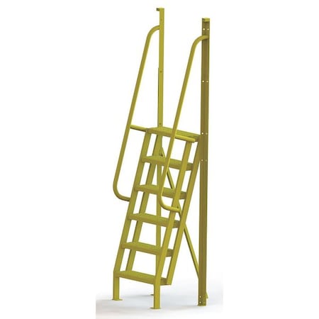 102 in Overall H, Ladder, Steel, 6 Steps, Yellow Powder Coated Finish, 1, 000 lb Load Capacity MPN:UCL7506242