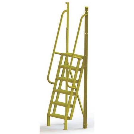 102 in Overall H, Ladder, Steel, 6 Steps, Yellow Powder Coated Finish, 1, 000 lb Load Capacity MPN:UCL7506246