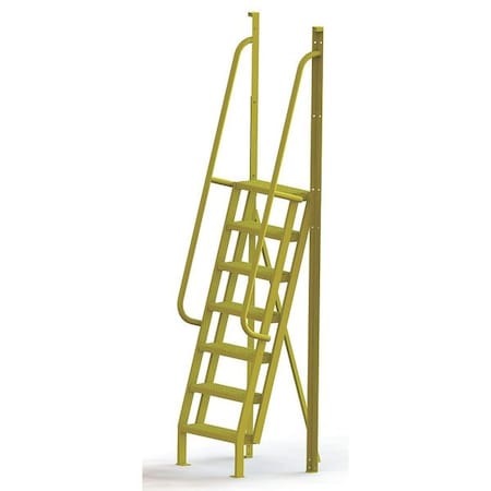 112 in Overall H, Ladder, Steel, 7 Steps, Yellow Powder Coated Finish, 1, 000 lb Load Capacity MPN:UCL7507242