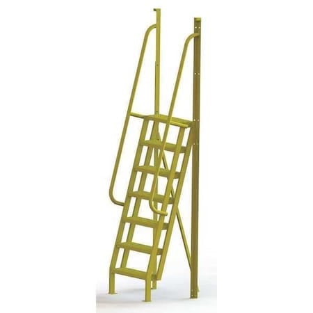 112 in Overall H, Ladder, Steel, 7 Steps, Yellow Powder Coated Finish, 1, 000 lb Load Capacity MPN:UCL7507246