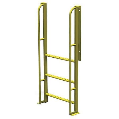 82 in Overall H, Ladder, Steel, 3 Steps, Yellow Powder Coated Finish, 1, 000 lb Load Capacity MPN:UCL9003246
