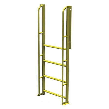 82 in Overall H, Ladder, Steel, 4 Steps, Yellow Powder Coated Finish, 1, 000 lb Load Capacity MPN:UCL9004246