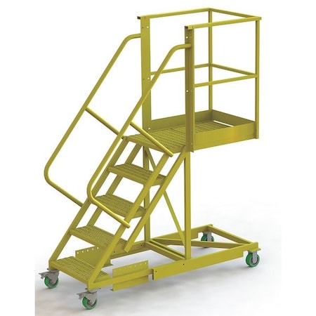 92 in H Steel Cantilever Rolling Ladder, 5 Steps, 300 lb Load Capacity MPN:UCS500530242