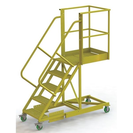 92 in H Steel Cantilever Rolling Ladder, 5 Steps, 300 lb Load Capacity MPN:UCS500530246