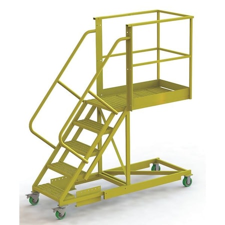 92 in H Steel Cantilever Rolling Ladder, 5 Steps, 300 lb Load Capacity MPN:UCS500540242