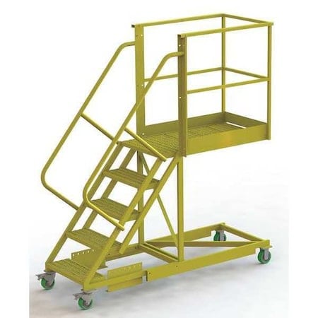 92 in H Steel Cantilever Rolling Ladder, 5 Steps, 300 lb Load Capacity MPN:UCS500540246