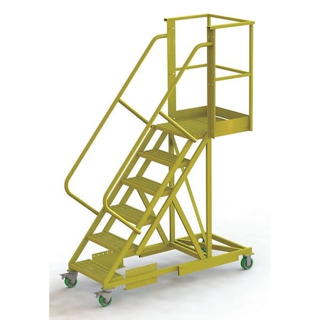 102 in H Steel Cantilever Rolling Ladder, 6 Steps, 300 lb Load Capacity MPN:UCS500620242