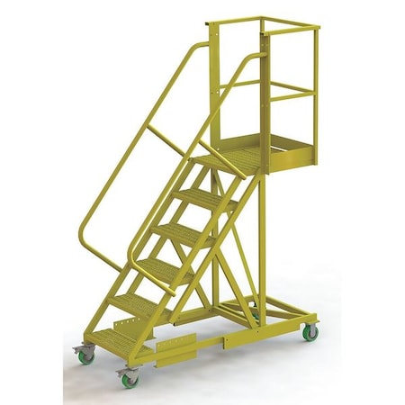 102 in H Steel Cantilever Rolling Ladder, 6 Steps, 300 lb Load Capacity MPN:UCS500620246