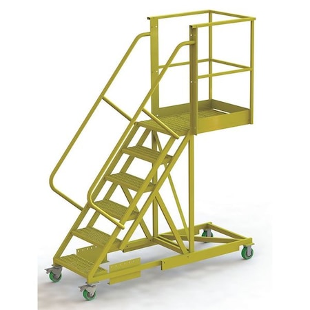 102 in H Steel Cantilever Rolling Ladder, 6 Steps, 300 lb Load Capacity MPN:UCS500630242