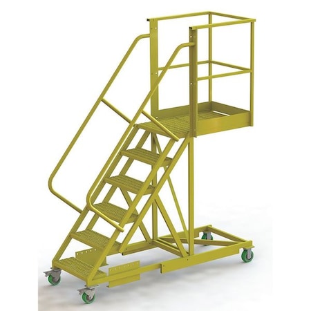 102 in H Steel Cantilever Rolling Ladder, 6 Steps, 300 lb Load Capacity MPN:UCS500630246