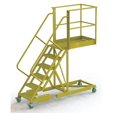 102 in H Steel Cantilever Rolling Ladder, 6 Steps, 300 lb Load Capacity MPN:UCS500640242