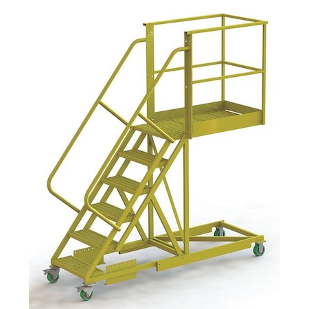 102 in H Steel Cantilever Rolling Ladder, 6 Steps, 300 lb Load Capacity MPN:UCS500640246