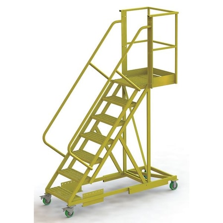 112 in H Steel Cantilever Rolling Ladder, 7 Steps, 300 lb Load Capacity MPN:UCS500720242