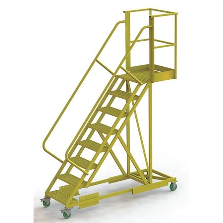 122 in H Steel Cantilever Rolling Ladder, 8 Steps, 300 lb Load Capacity MPN:UCS500820246