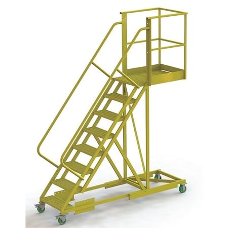 122 in H Steel Cantilever Rolling Ladder, 8 Steps, 300 lb Load Capacity MPN:UCS500830242