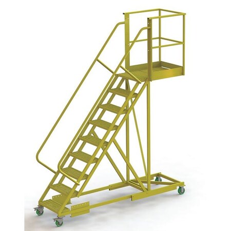 132 in H Steel Cantilever Rolling Ladder, 9 Steps, 300 lb Load Capacity MPN:UCS500930246