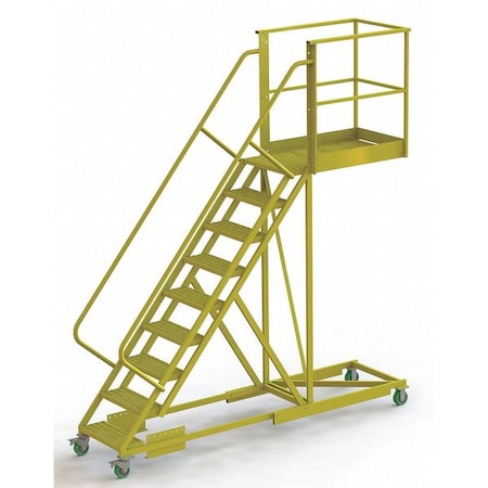 132 in H Steel Cantilever Rolling Ladder, 9 Steps, 300 lb Load Capacity MPN:UCS500940242