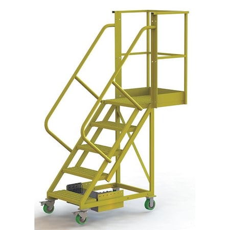 92 in H Steel Cantilever Rolling Ladder, 5 Steps, 300 lb Load Capacity MPN:UCU500520242