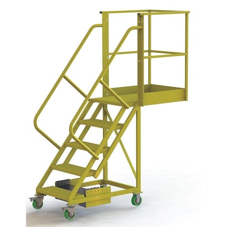 92 in H Steel Cantilever Rolling Ladder, 5 Steps, 300 lb Load Capacity MPN:UCU500530242