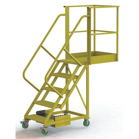 92 in H Steel Cantilever Rolling Ladder, 5 Steps, 300 lb Load Capacity MPN:UCU500530246