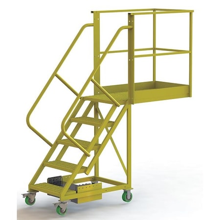 92 in Steel Cantilever Rolling Ladder, 5-Step, 300 lb, Locking Casters MPN:UCU500540242