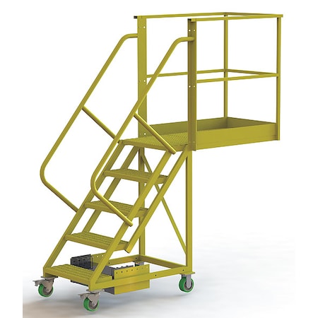 92 in H Steel Cantilever Rolling Ladder, 5 Steps, 300 lb Load Capacity MPN:UCU500540246