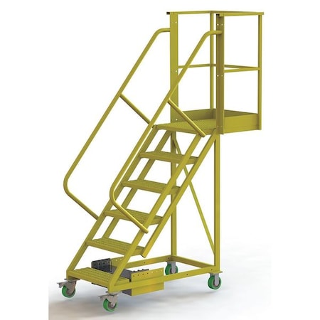 102 in H Steel Cantilever Rolling Ladder, 6 Steps, 300 lb Load Capacity MPN:UCU500620246