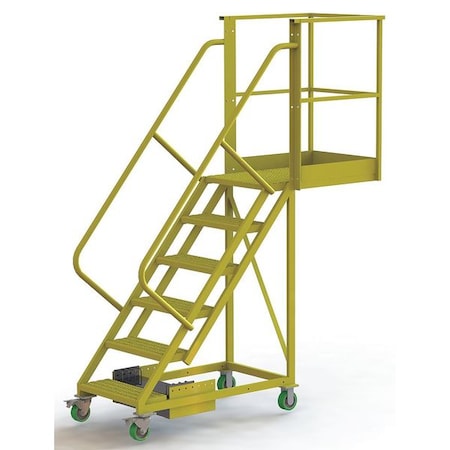 102 in H Steel Cantilever Rolling Ladder, 6 Steps, 300 lb Load Capacity MPN:UCU500630246